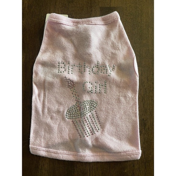 Doggy Style Designs Girl Pink T-Shirt for Dogs Size Small Birthday Girl Tank - Picture 1 of 7